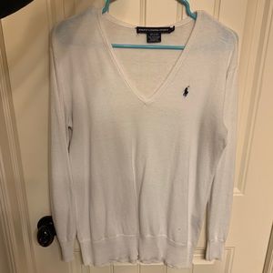 White Ralph Lauren v neck sweater